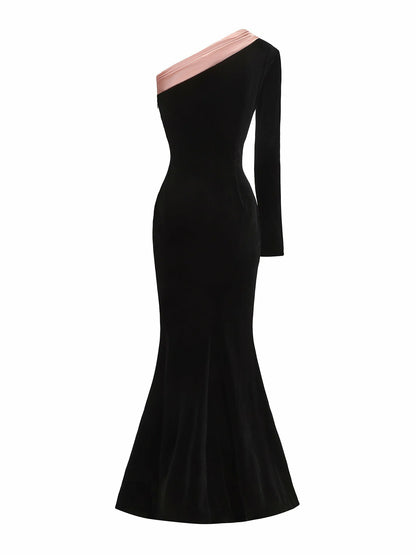 Nana Jacqueline Bethany Velvet Dress: Black Maxi Dress for Formal Wedding Guest Black