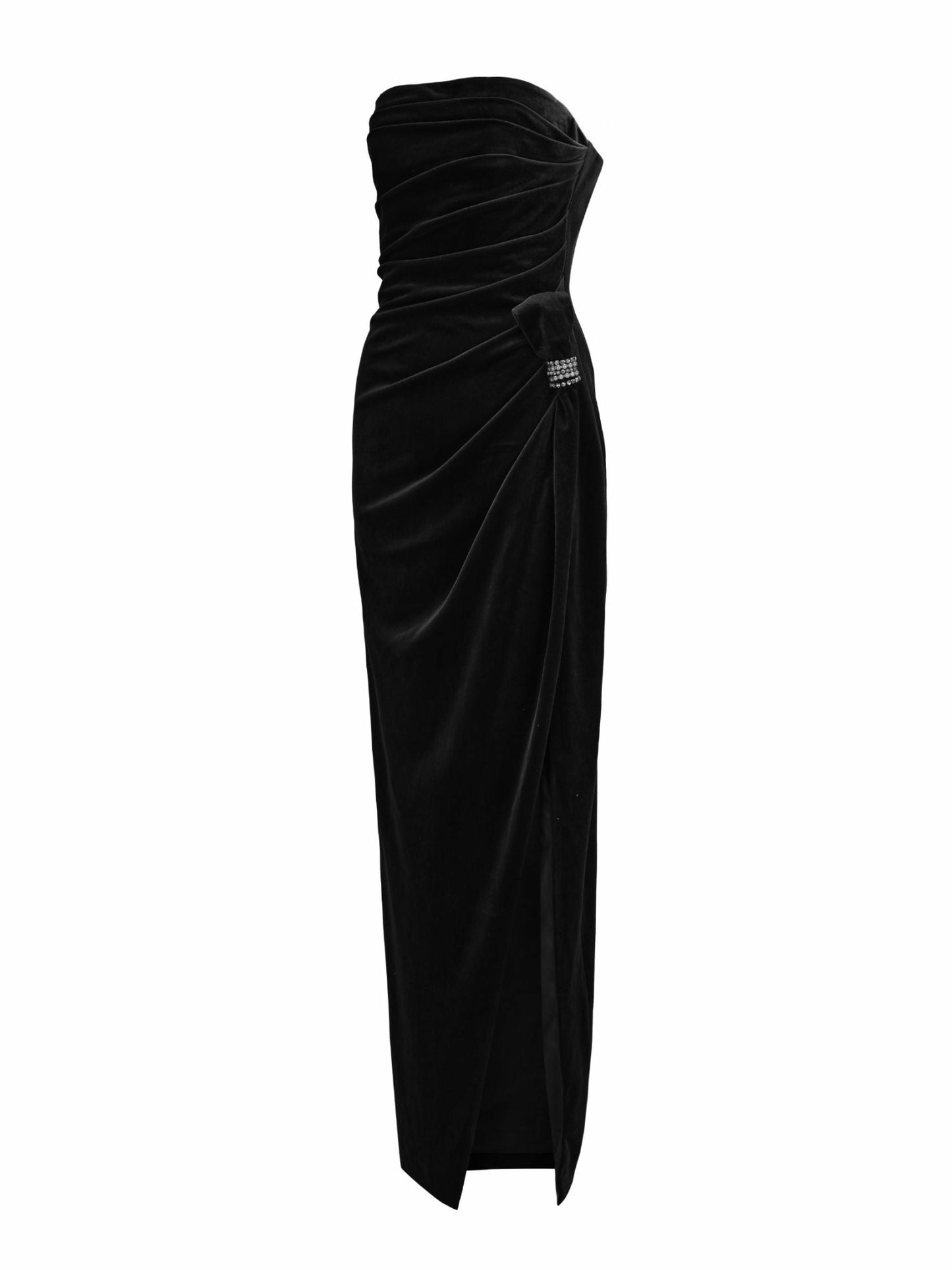 Nana Jacqueline Emma Velvet Dress: Black Maxi Dress for Cocktail Party Black