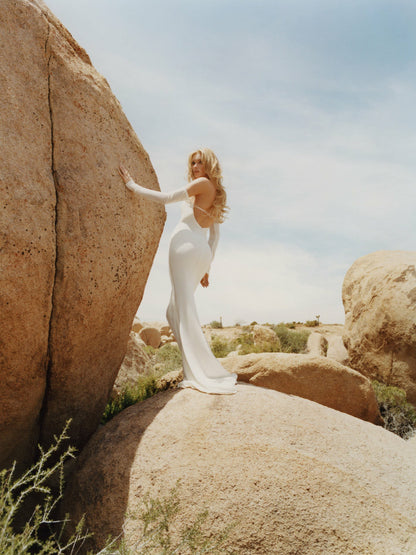 Nana Jacqueline Aviana Dress: White Maxi Dress for Wedding After-Party White