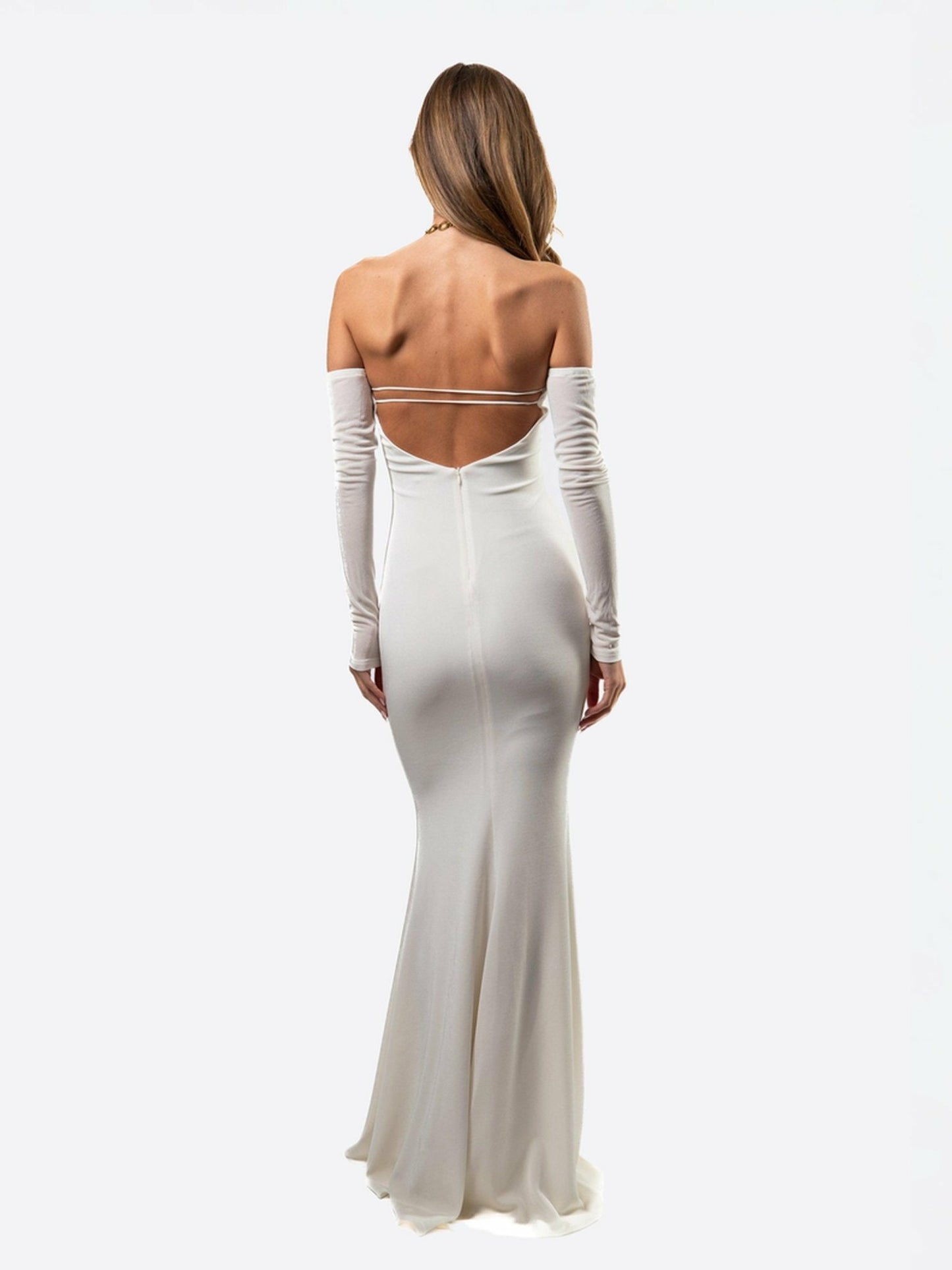 Nana Jacqueline Aviana Dress: White Maxi Dress for Wedding After-Party White