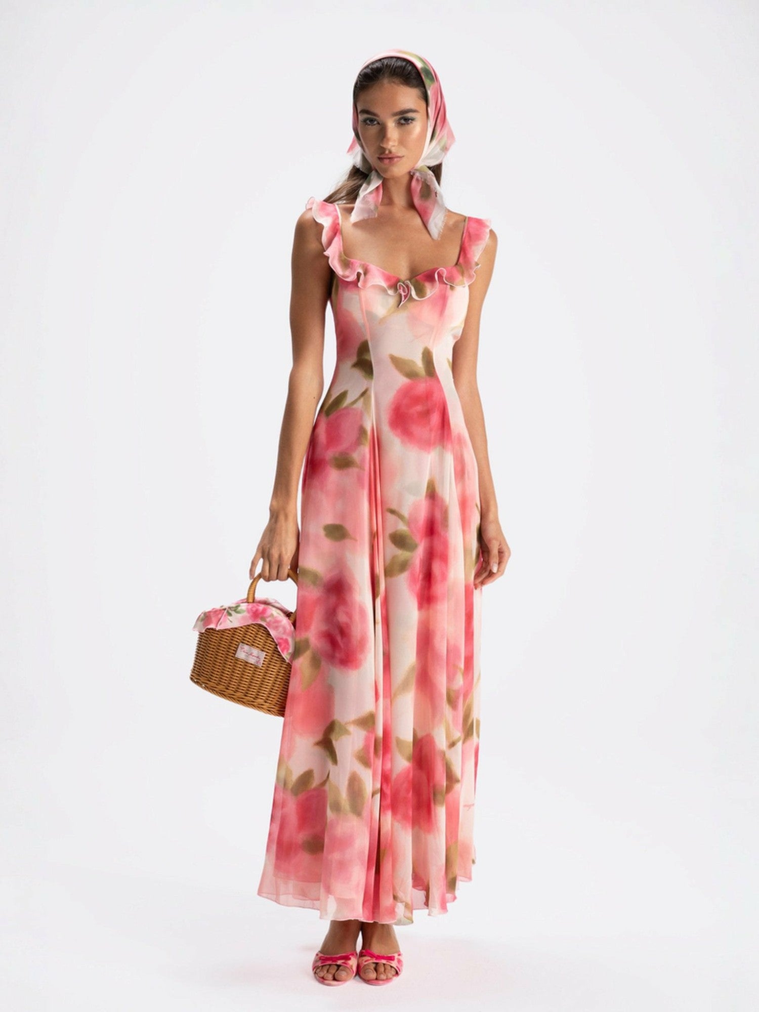 Nana Jacqueline Evie Dress: Pink Maxi Dress for Garden Wedding Guest Pink