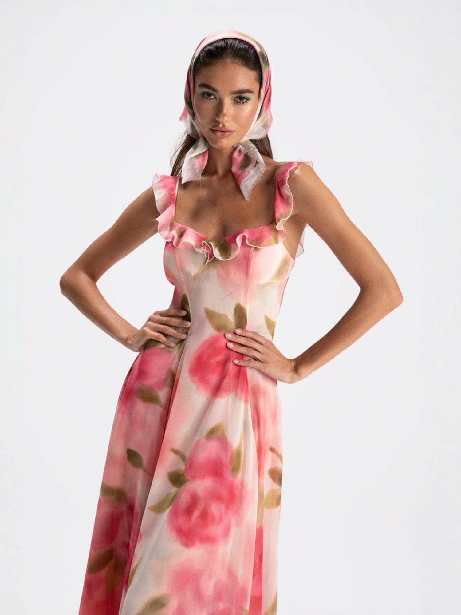 Nana Jacqueline Evie Dress: Pink Maxi Dress for Garden Wedding Guest Pink