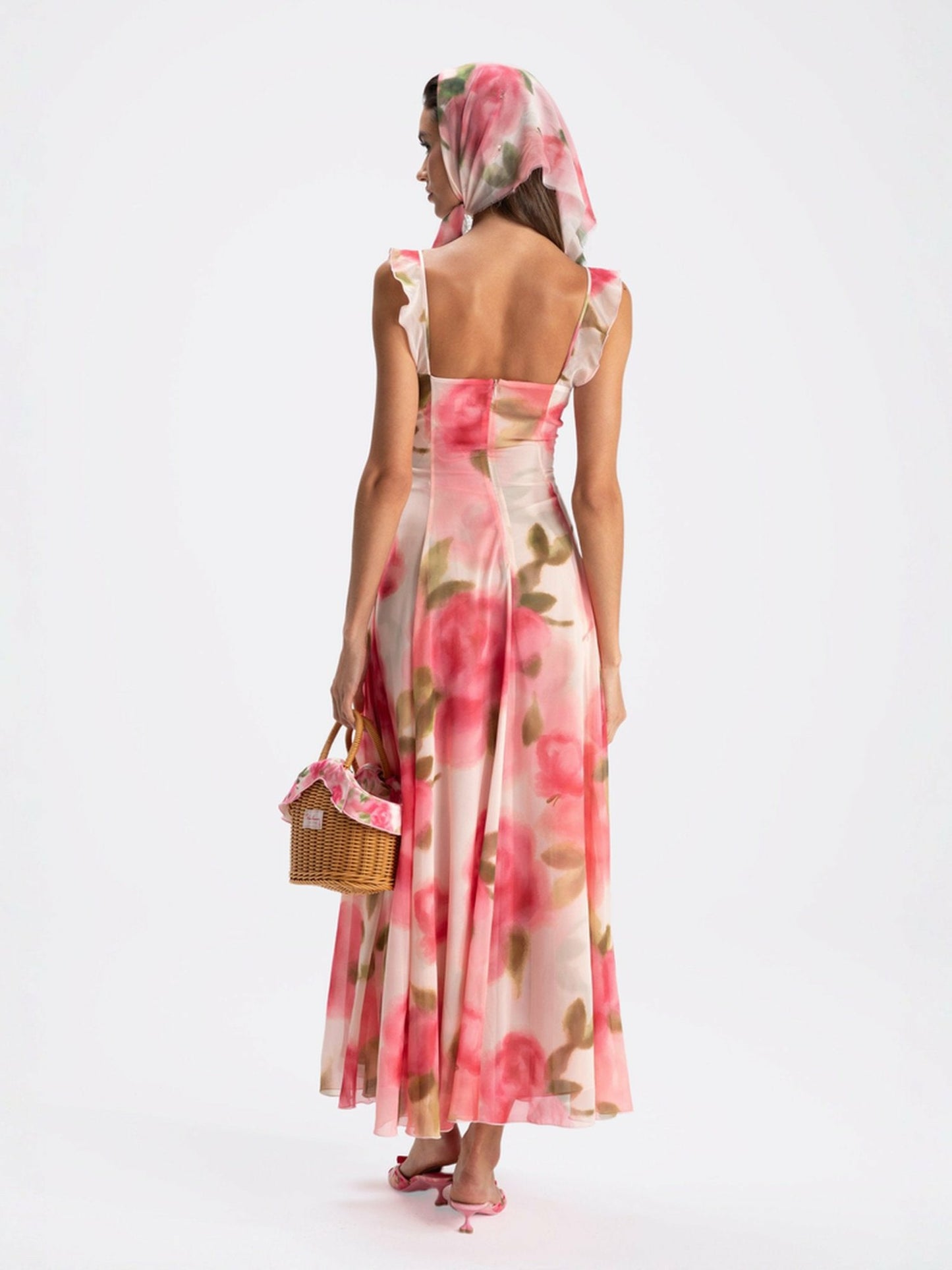 Nana Jacqueline Evie Dress: Pink Maxi Dress for Garden Wedding Guest Pink