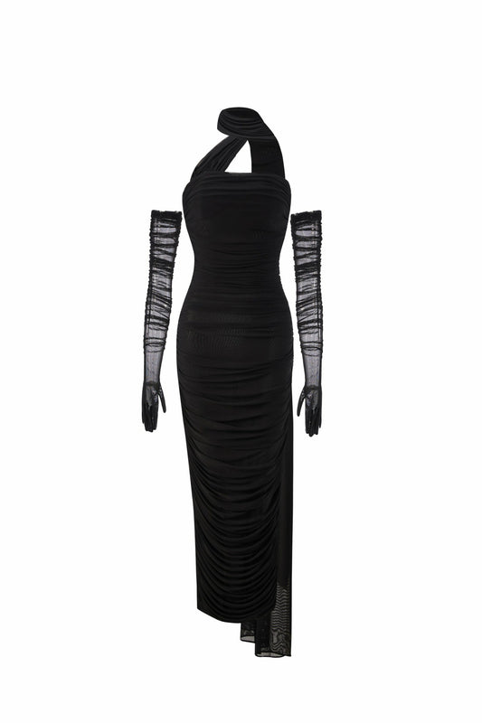 Nana Jacqueline Gia Dress: Black Maxi Dress for Formal Wedding Guest Black