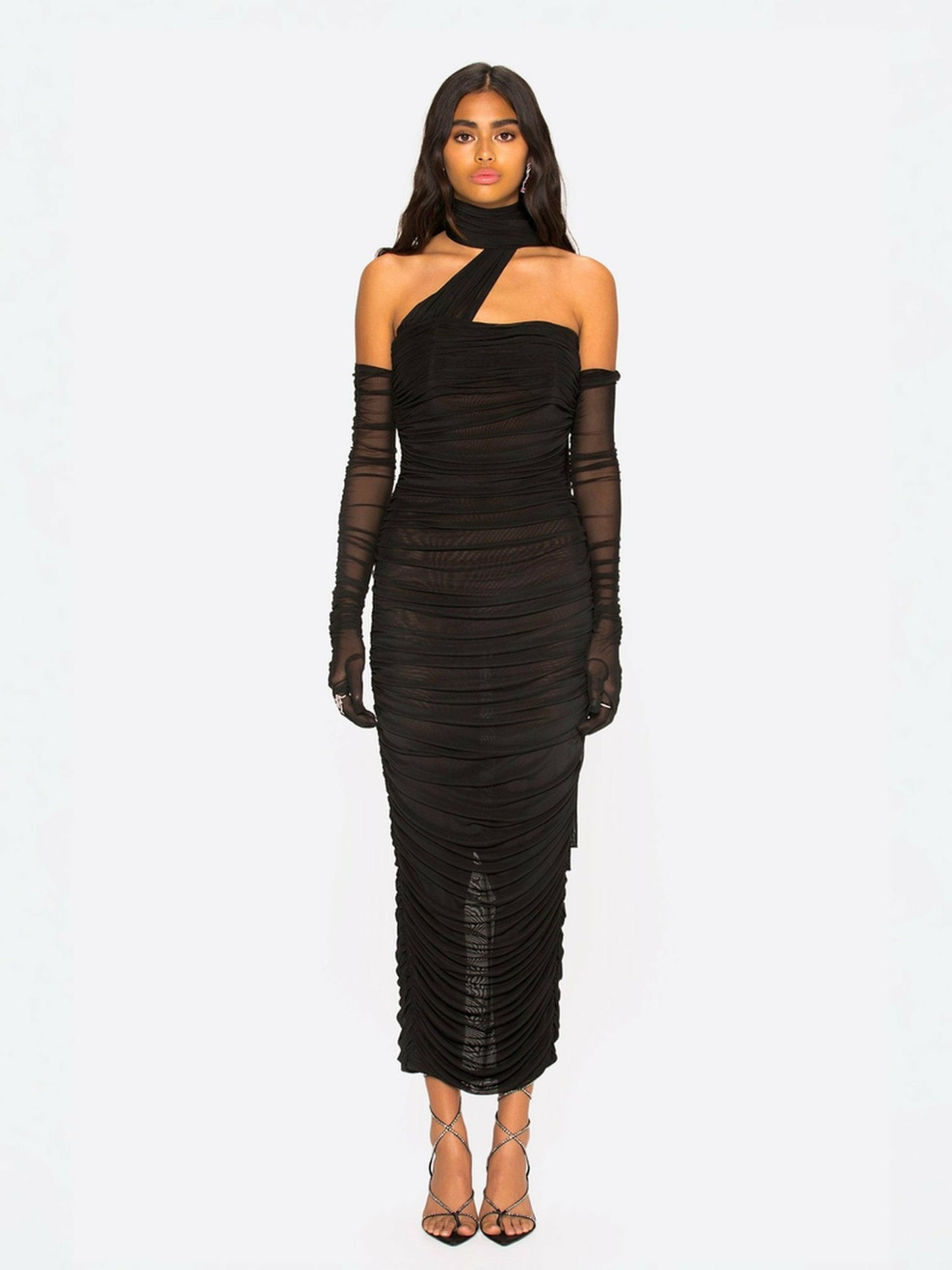 Nana Jacqueline Gia Dress: Black Maxi Dress for Formal Wedding Guest Black