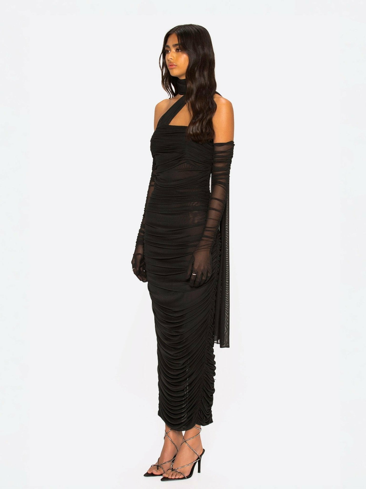 Nana Jacqueline Gia Dress: Black Maxi Dress for Formal Wedding Guest Black