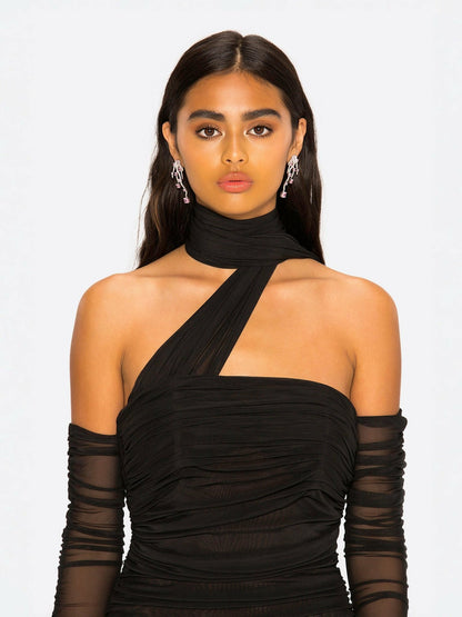 Nana Jacqueline Gia Dress: Black Maxi Dress for Formal Wedding Guest Black