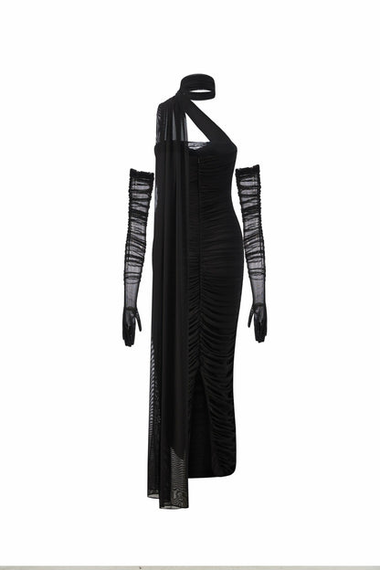 Nana Jacqueline Gia Dress: Black Maxi Dress for Formal Wedding Guest Black