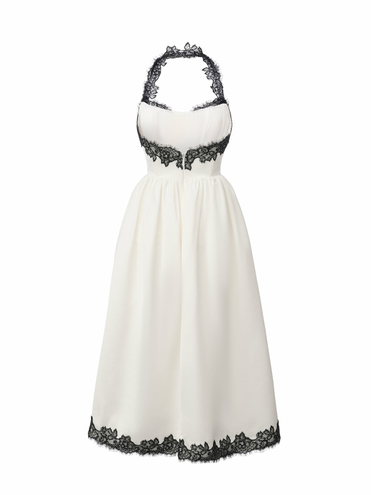 Nana Jacqueline Chantal Lace Halter Ivory Acetate Maxi Dress White