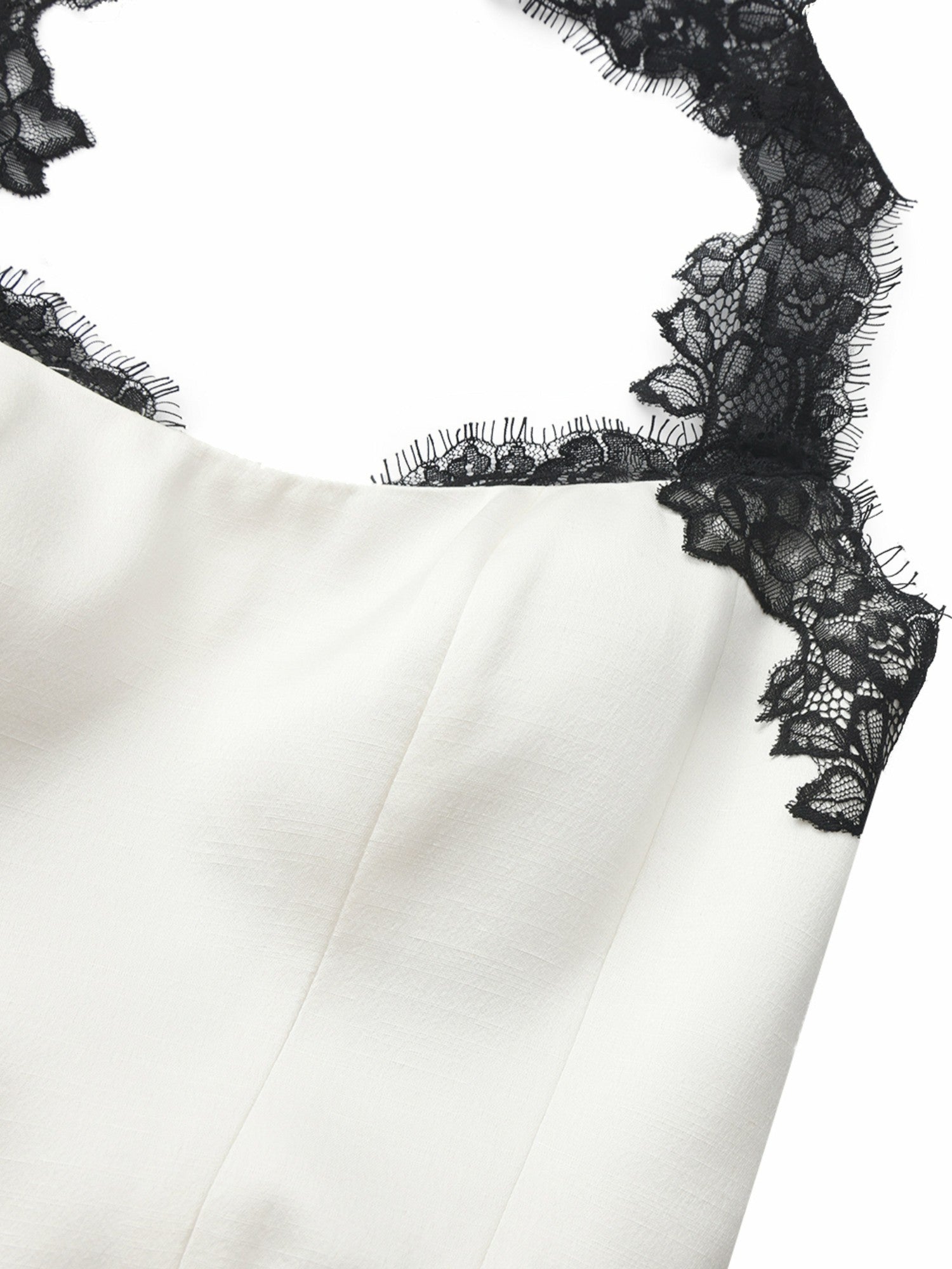 Nana Jacqueline Chantal Lace Halter Ivory Acetate Maxi Dress White