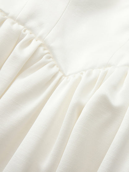 Nana Jacqueline Chantal Lace Halter Ivory Acetate Maxi Dress White