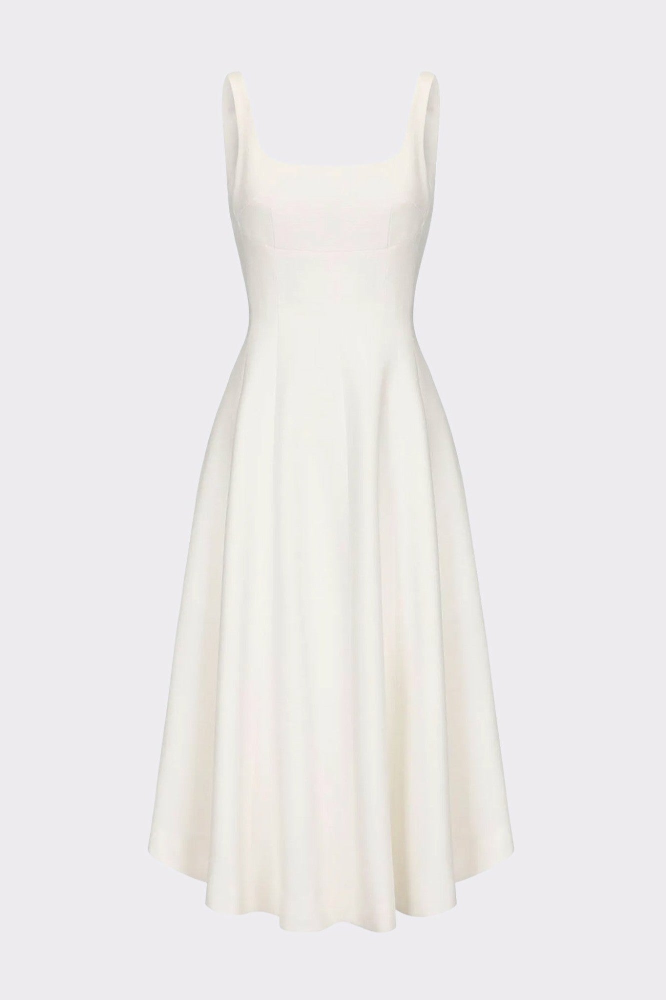 Nana Jacqueline Josephine Dress: White Midi Dress for Bridal Shower White