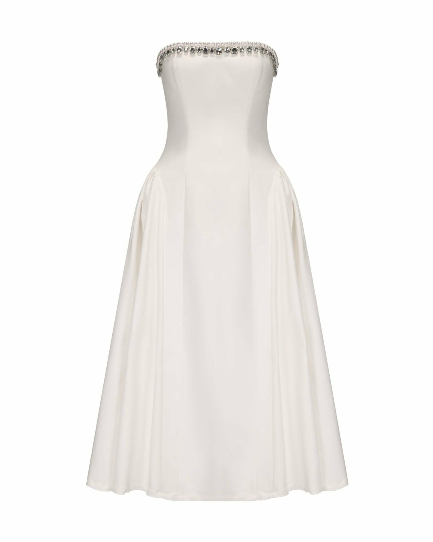 Nana Jacqueline Nicolette Dress: White Midi Dress for Bridal Shower White