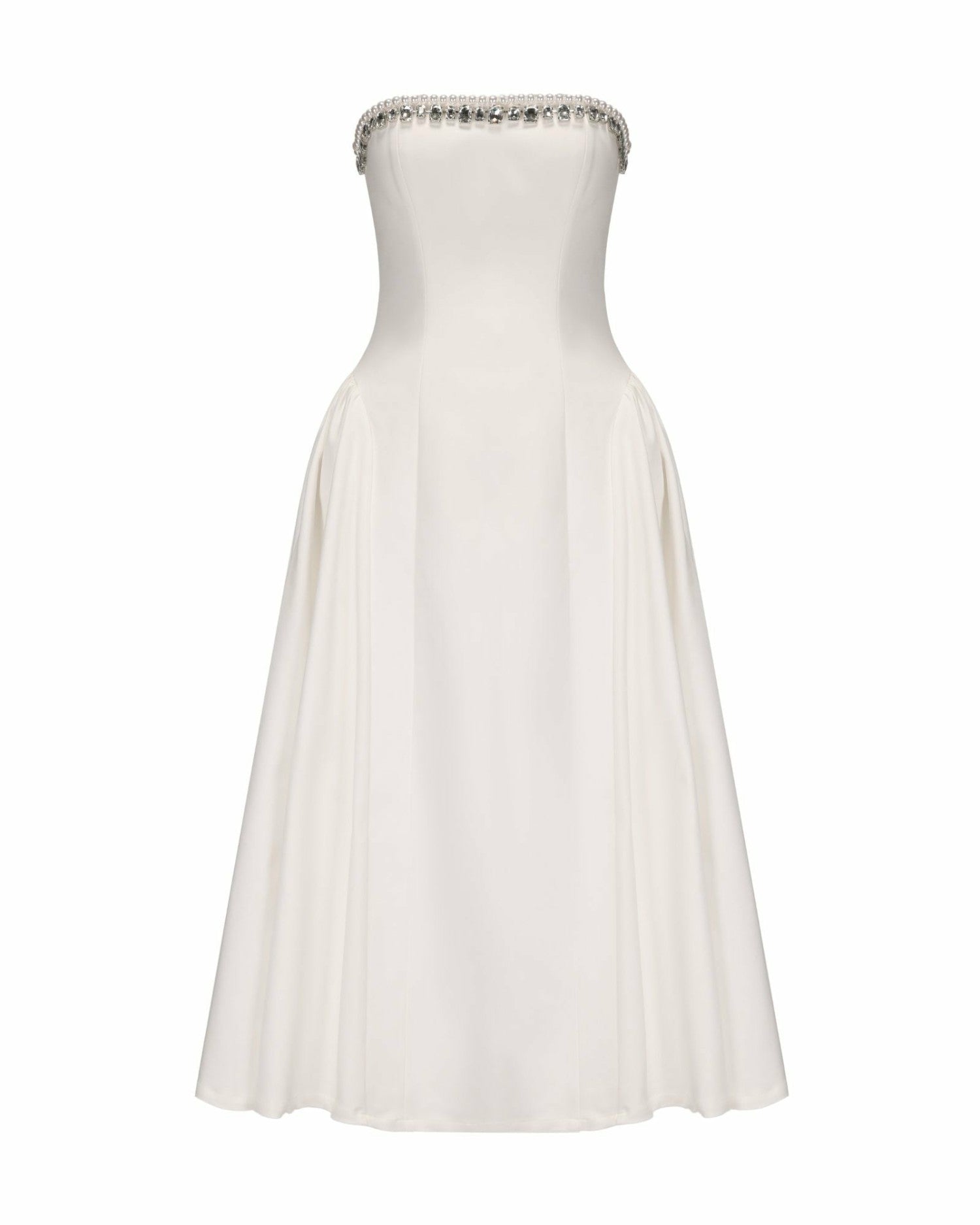 Nana Jacqueline Nicolette Dress: White Midi Dress for Bridal Shower White