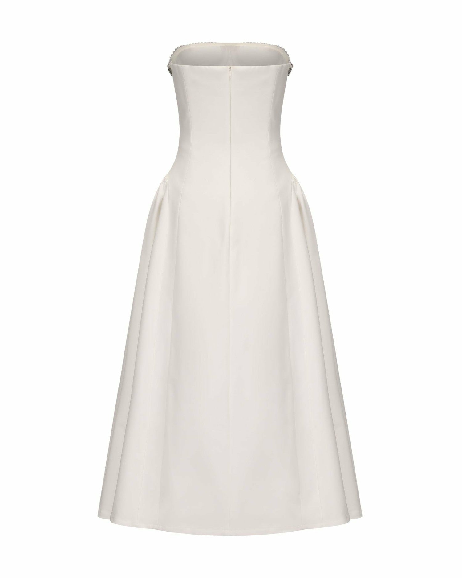 Nana Jacqueline Nicolette Dress: White Midi Dress for Bridal Shower White