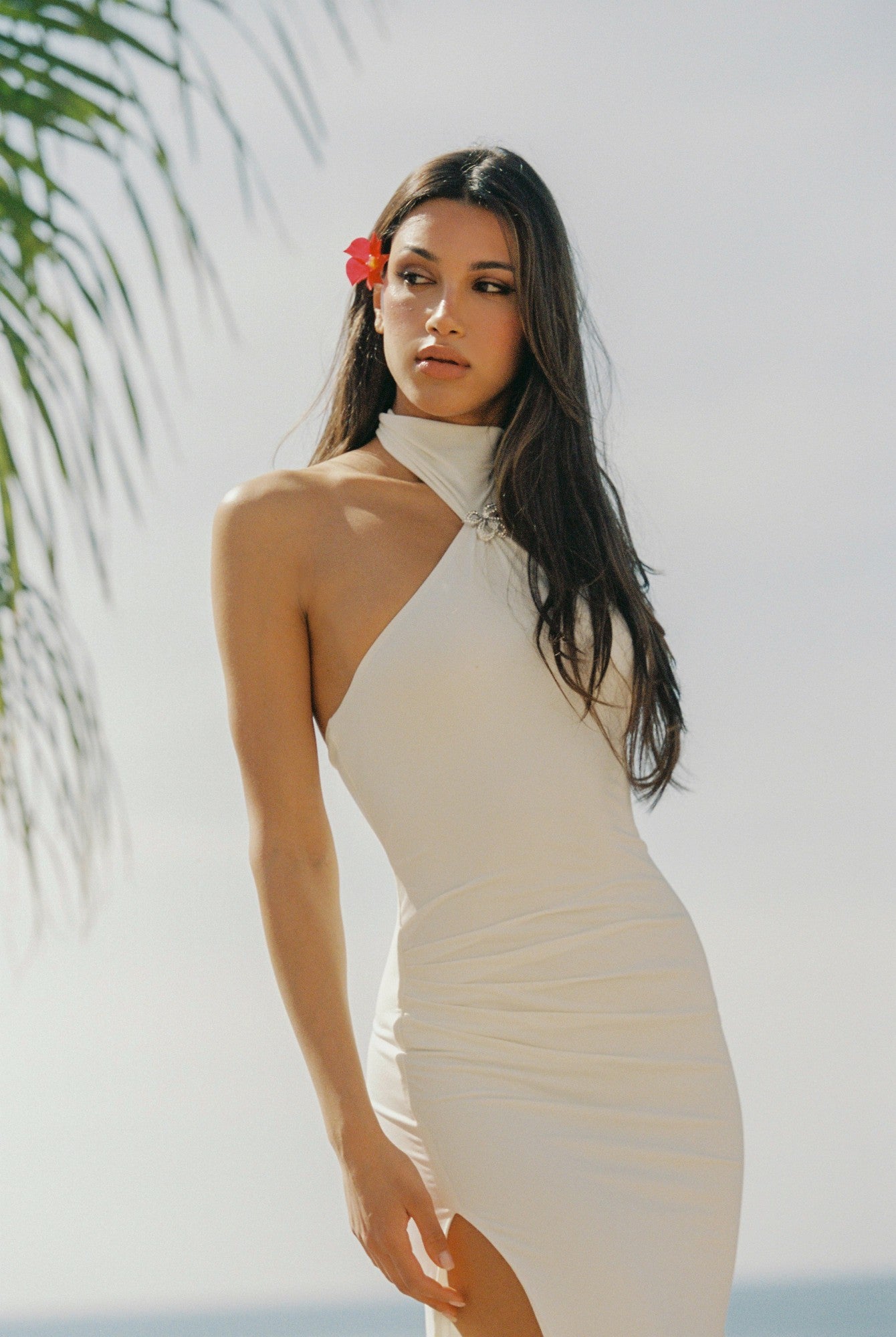 Nana Jacqueline Eliana Dress: White Midi Dress for Rehearsal Dinner White