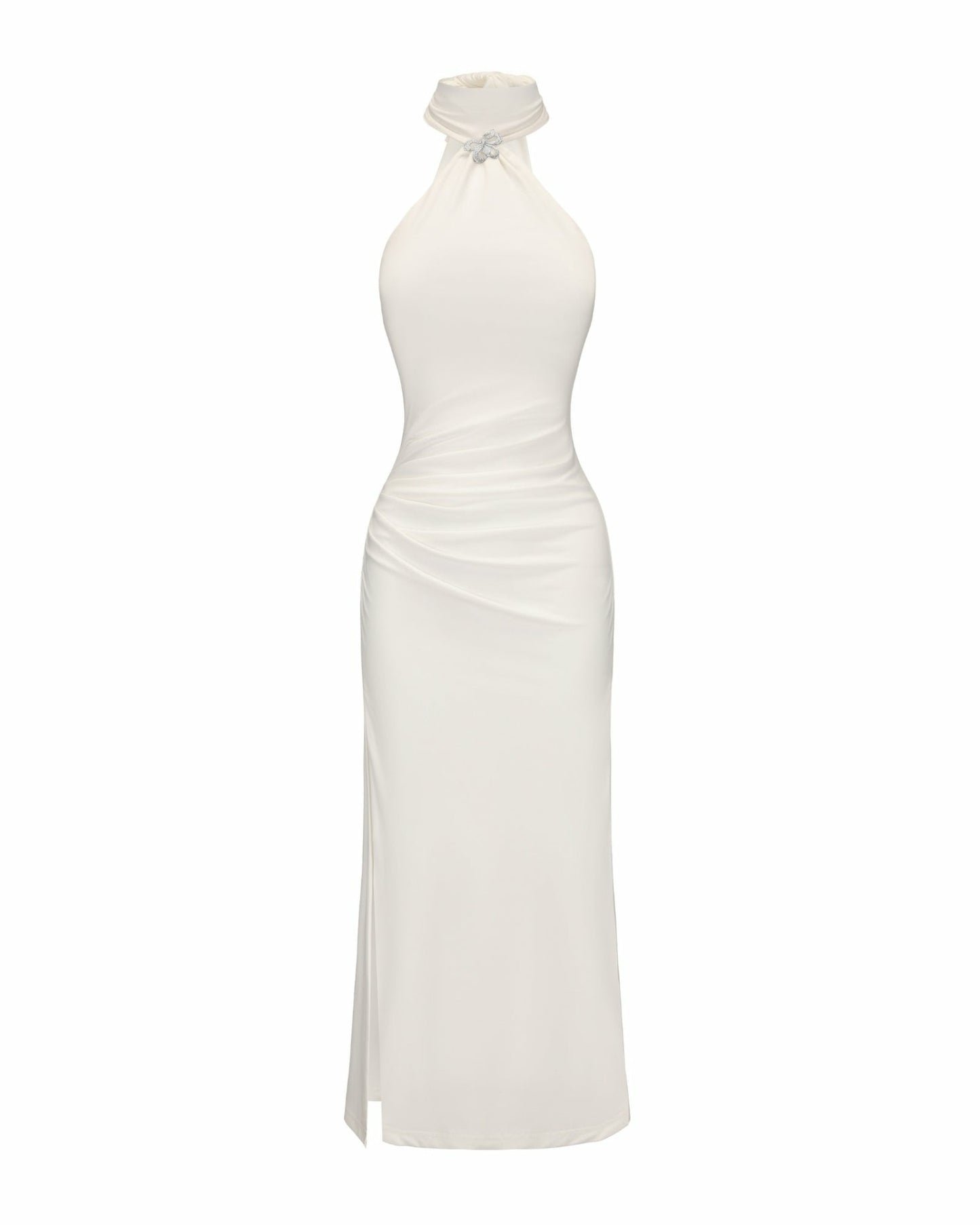 Nana Jacqueline Eliana Dress: White Midi Dress for Rehearsal Dinner White