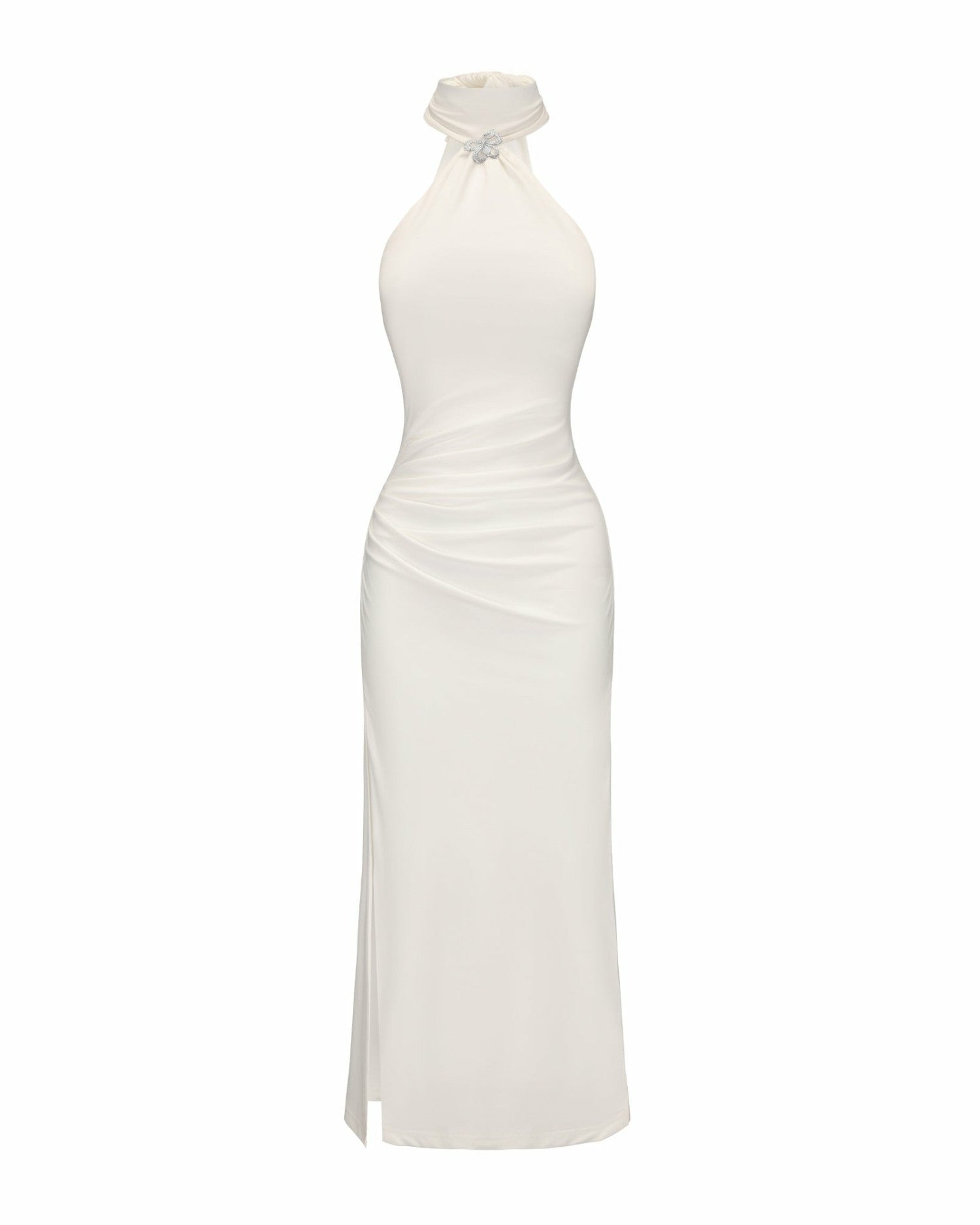 Nana Jacqueline Eliana Dress: White Midi Dress for Rehearsal Dinner White