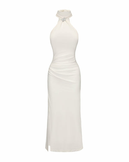 Nana Jacqueline Eliana Dress: White Midi Dress for Rehearsal Dinner White