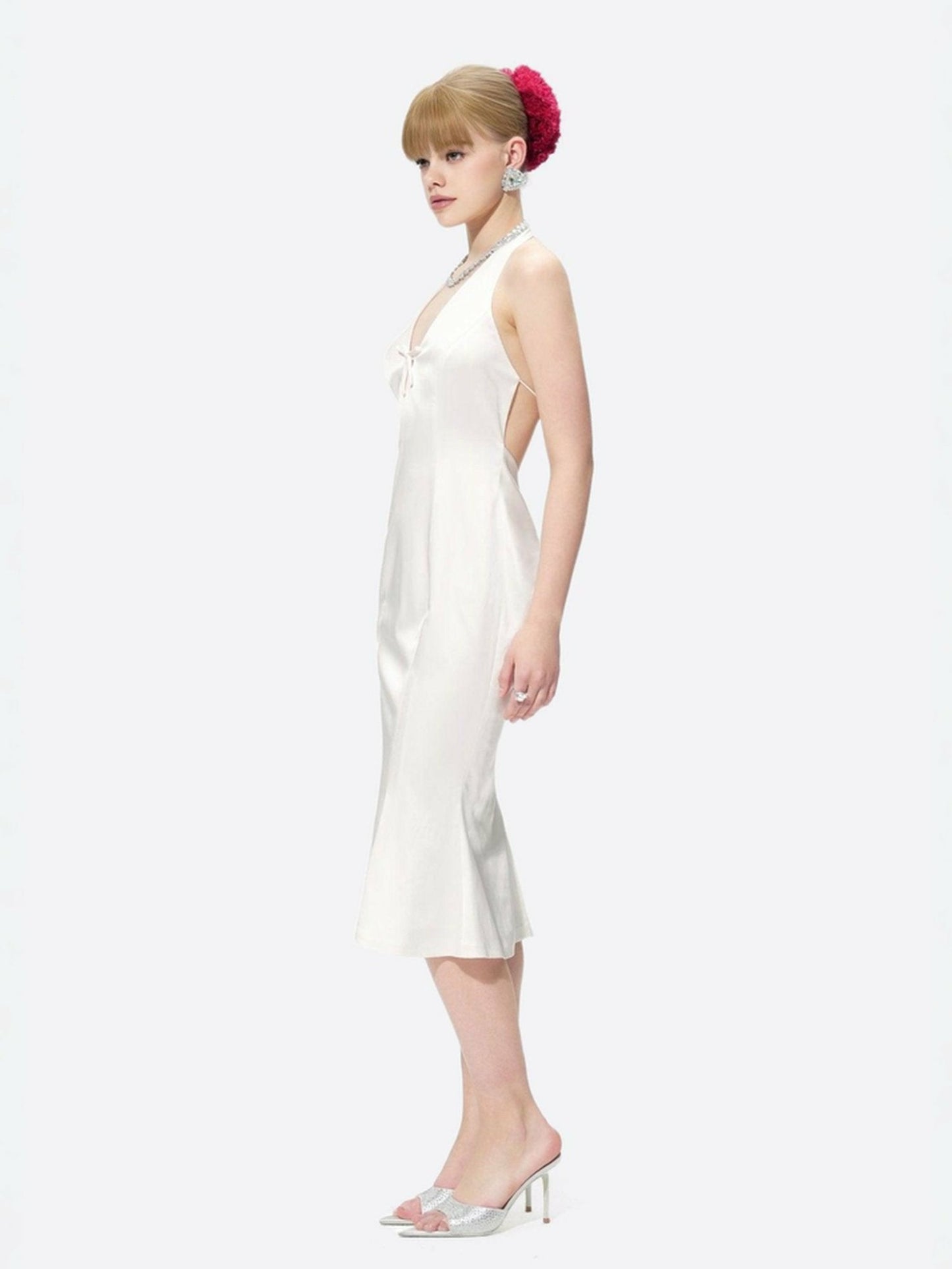 Nana Jacqueline Fiona Dress: White Midi Dress for Bridal Shower White