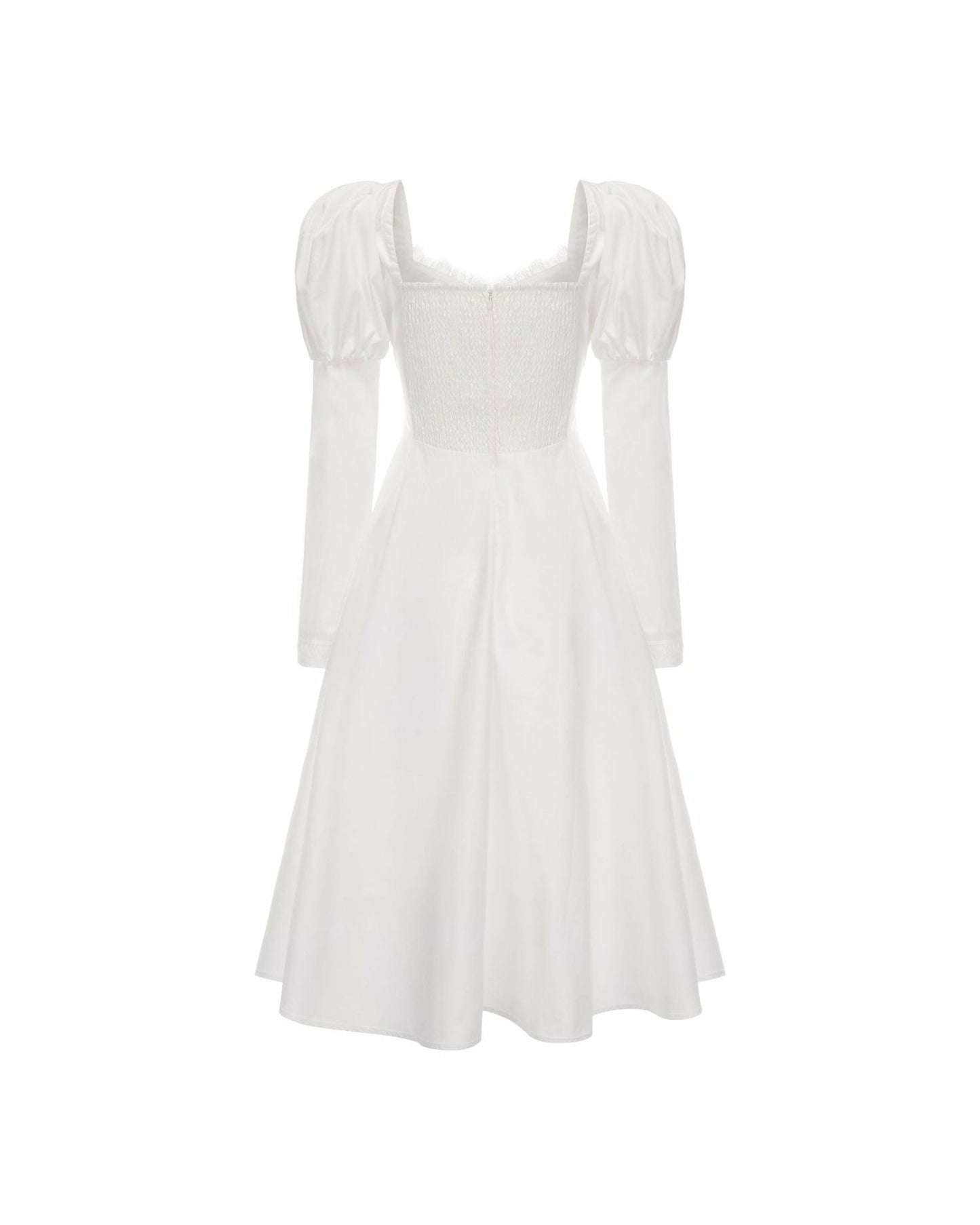 Nana Jacqueline Livia Dress: White Midi Dress for Bridal Shower White