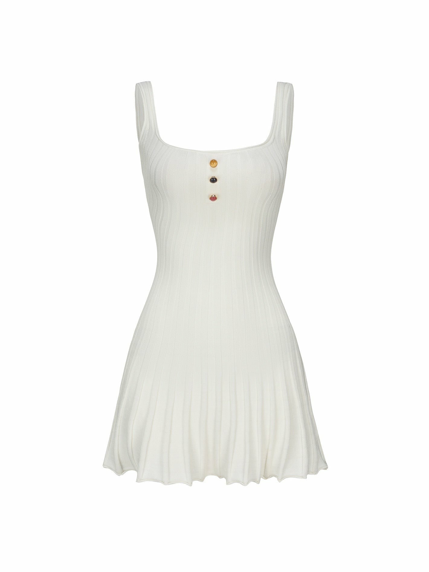 Nana Jacqueline Janelle Knit Dress: White Mini Dress for Bridal Shower White
