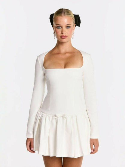 Nana Jacqueline Audrina Dress: White Mini Dress for Bridal Shower White