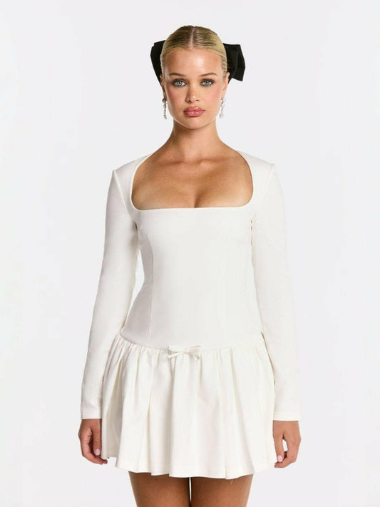 Nana Jacqueline Audrina Dress: White Mini Dress for Bridal Shower White