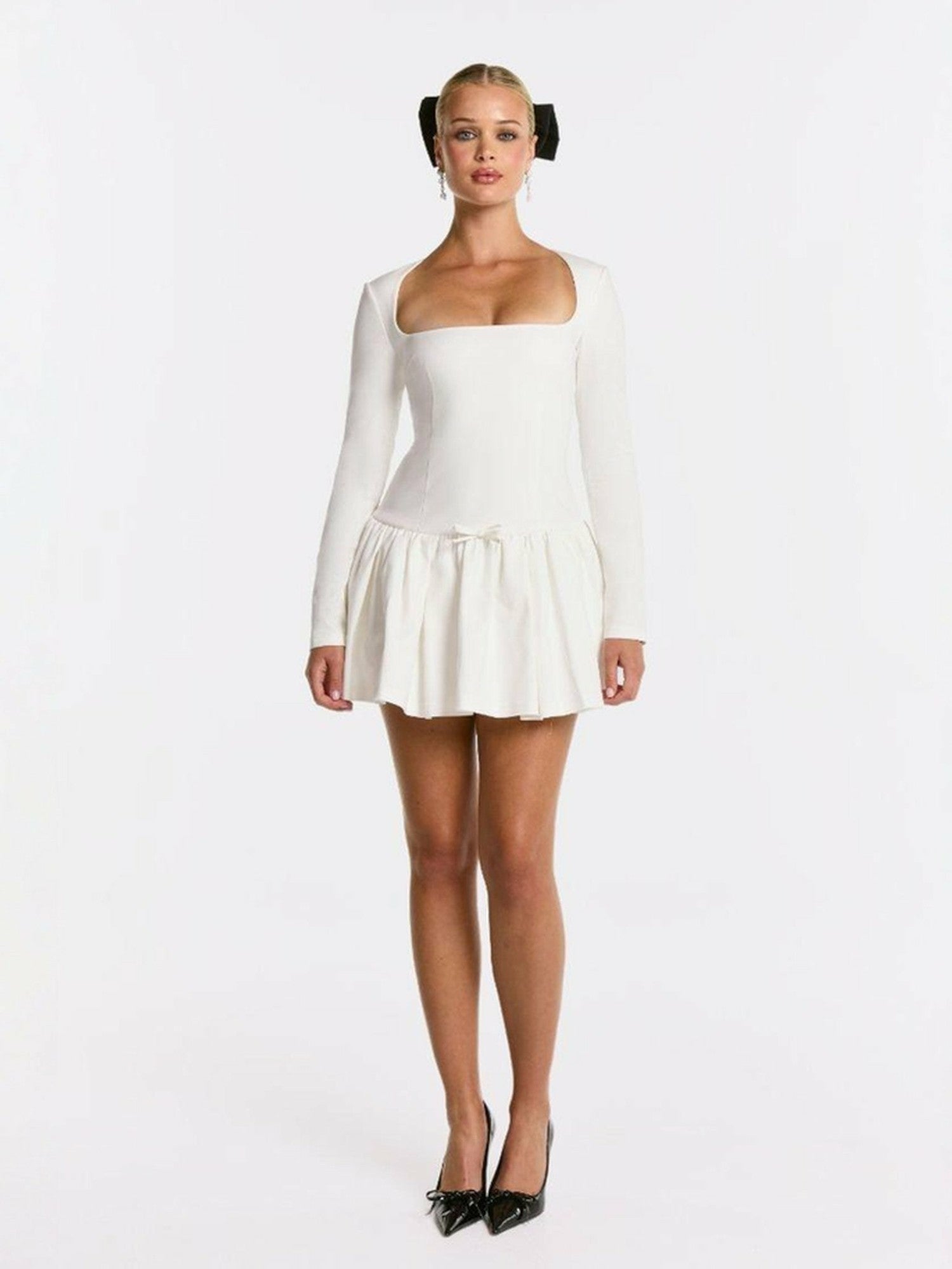 Nana Jacqueline Audrina Dress: White Mini Dress for Bridal Shower White