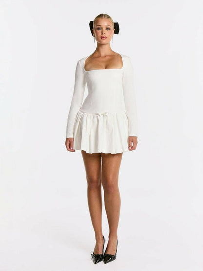 Nana Jacqueline Audrina Dress: White Mini Dress for Bridal Shower White