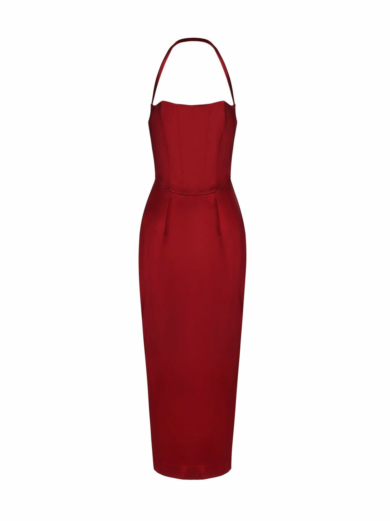 Nana Jacqueline Serena Dress: Red Midi Dress for Cocktail Party Red