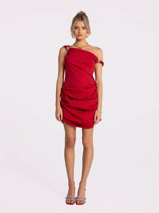 Nana Jacqueline Andrea Dress: Red Mini Dress for Birthday Celebration Red