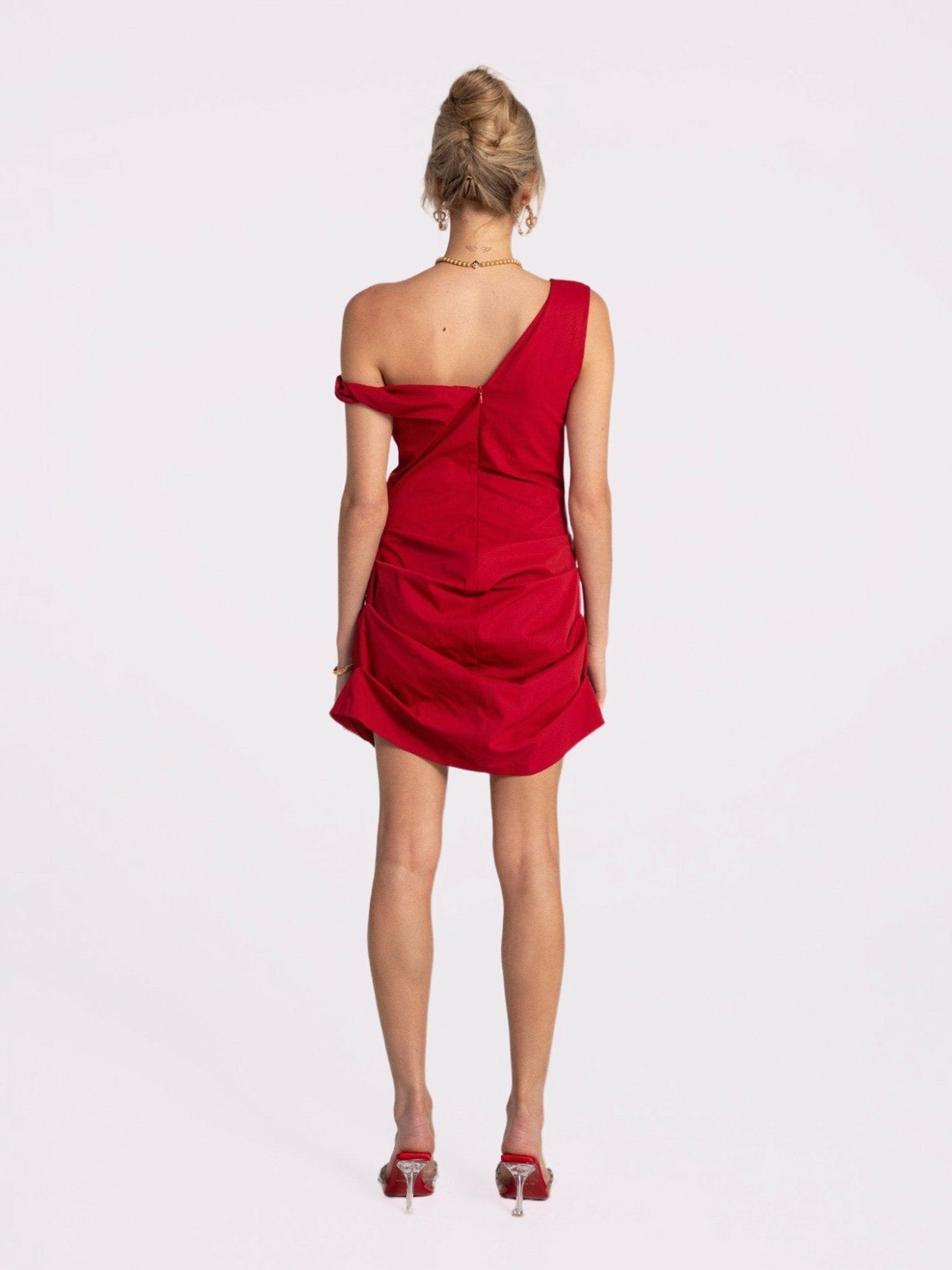 Nana Jacqueline Andrea Dress: Red Mini Dress for Birthday Celebration Red