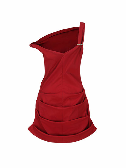 Nana Jacqueline Andrea Dress: Red Mini Dress for Birthday Celebration Red