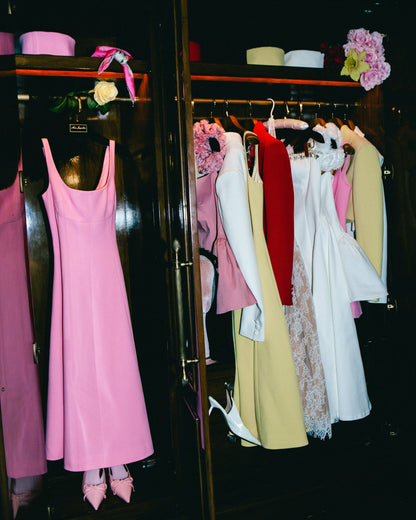 Nana Jacqueline Josephine Dress: Pink Midi Dress for Garden Parties Pink