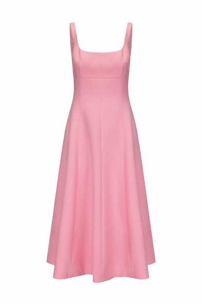 Nana Jacqueline Josephine Dress: Pink Midi Dress for Garden Parties Pink