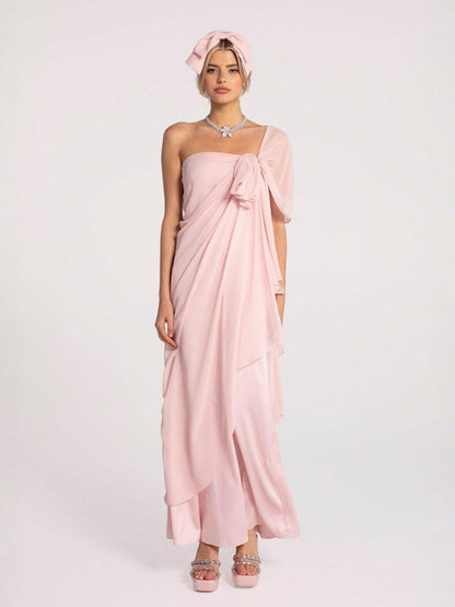 Nana Jacqueline Lindsey Dress: Pink Midi Dress for Garden Wedding Guest Pink