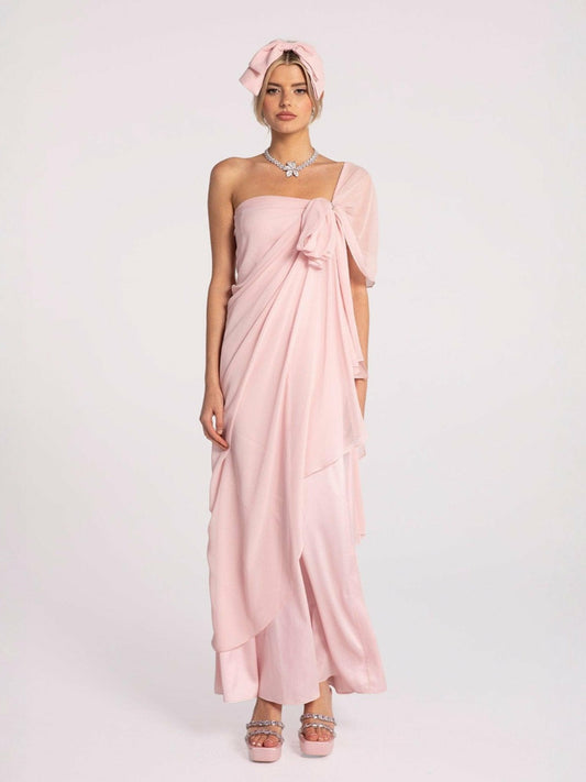 Nana Jacqueline Lindsey Dress: Pink Midi Dress for Garden Wedding Guest Pink