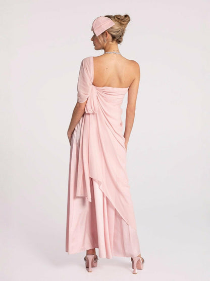 Nana Jacqueline Lindsey Dress: Pink Midi Dress for Garden Wedding Guest Pink