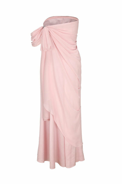 Nana Jacqueline Lindsey Dress: Pink Midi Dress for Garden Wedding Guest Pink