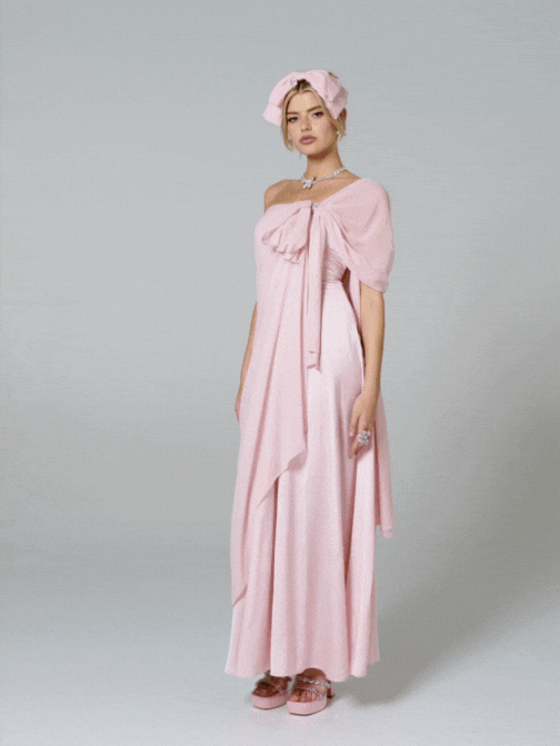 Nana Jacqueline Lindsey Dress: Pink Midi Dress for Garden Wedding Guest Pink