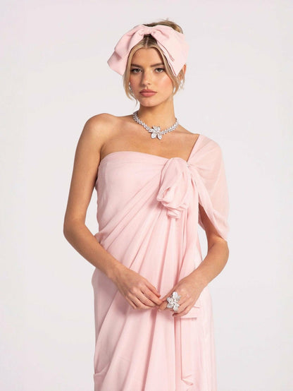 Nana Jacqueline Lindsey Dress: Pink Midi Dress for Garden Wedding Guest Pink
