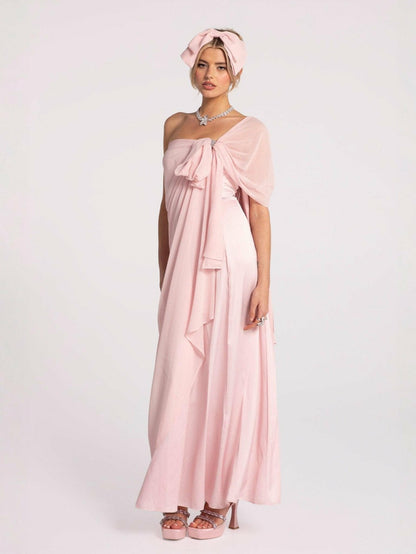 Nana Jacqueline Lindsey Dress: Pink Midi Dress for Garden Wedding Guest Pink