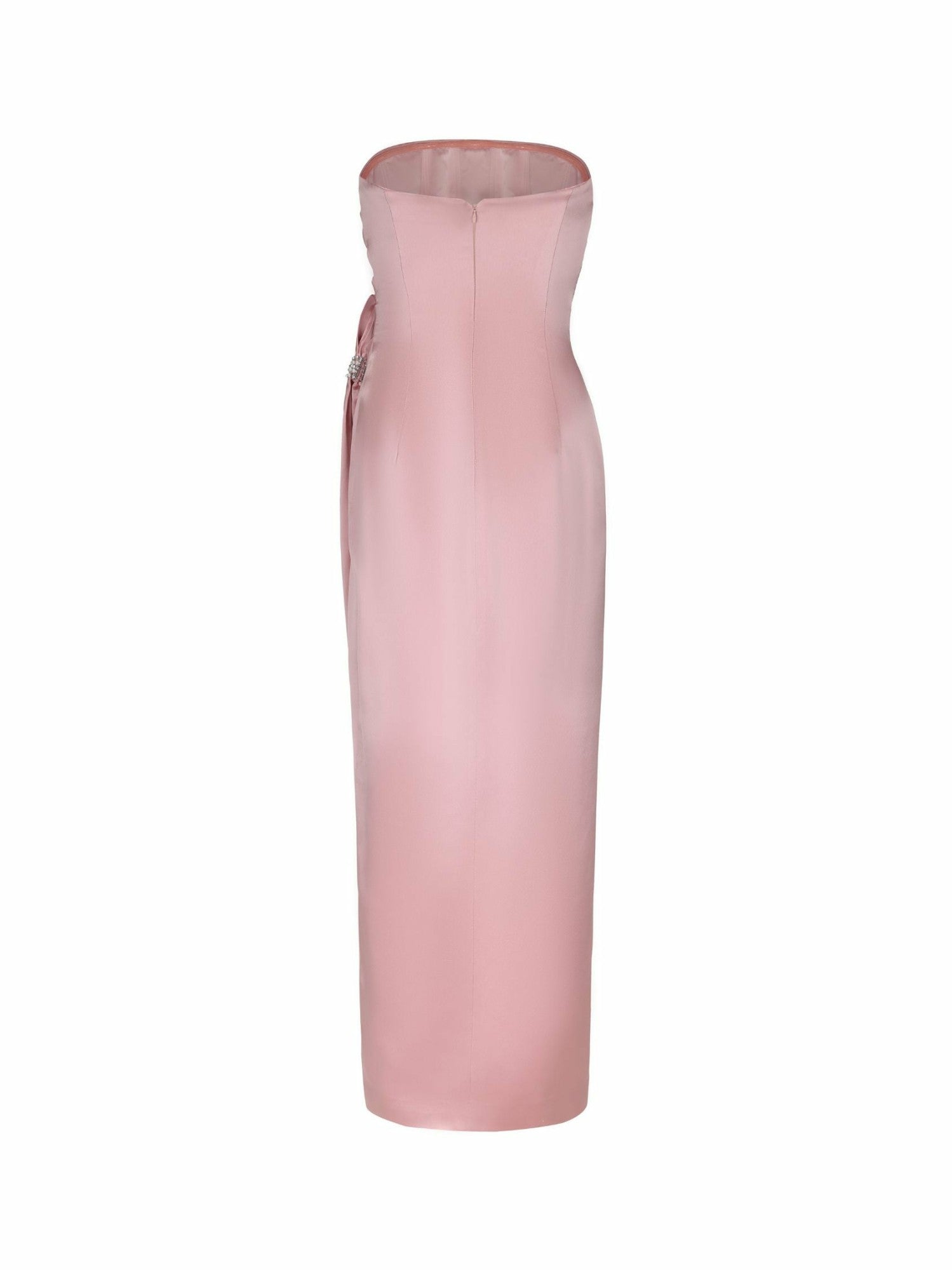 Nana Jacqueline Emilia Satin Dress: Pink Maxi Dress for Formal Wedding Guest Pink