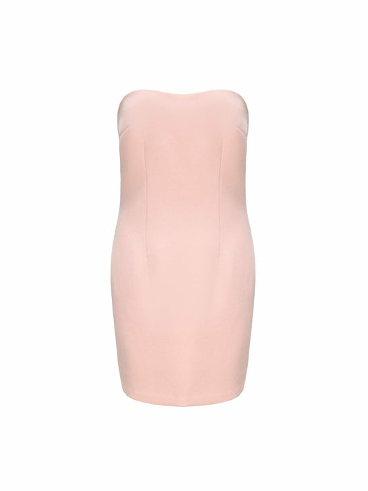 Nana Jacqueline Annie Tube Top Dress: Pink Midi Dress for Graduation Pink