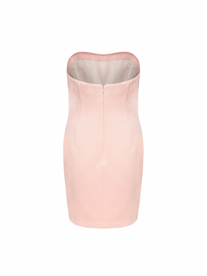 Nana Jacqueline Annie Tube Top Dress: Pink Midi Dress for Graduation Pink