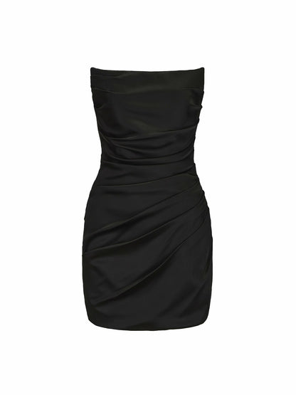 Nana Jacqueline Jolene Dress: Black Mini Dress for Cocktail Party Black