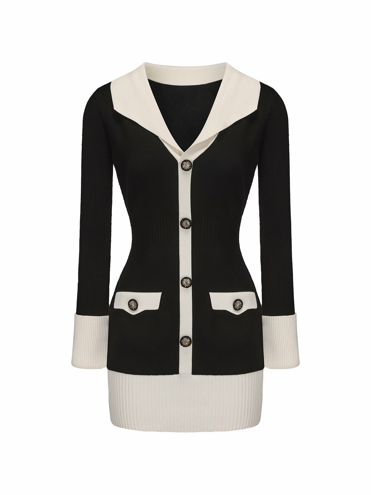 Nana Jacqueline Mia Knit Dress: Black Mini Dress for Date Night Black