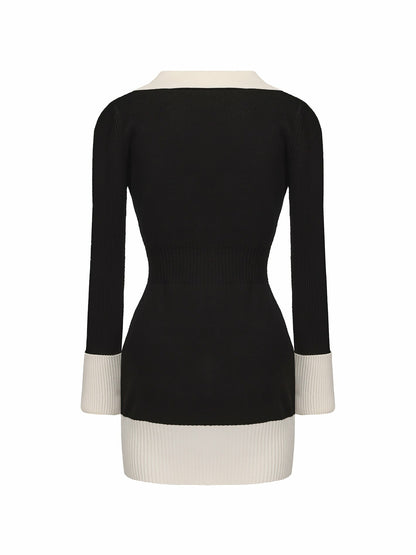 Nana Jacqueline Mia Knit Dress: Black Mini Dress for Date Night Black