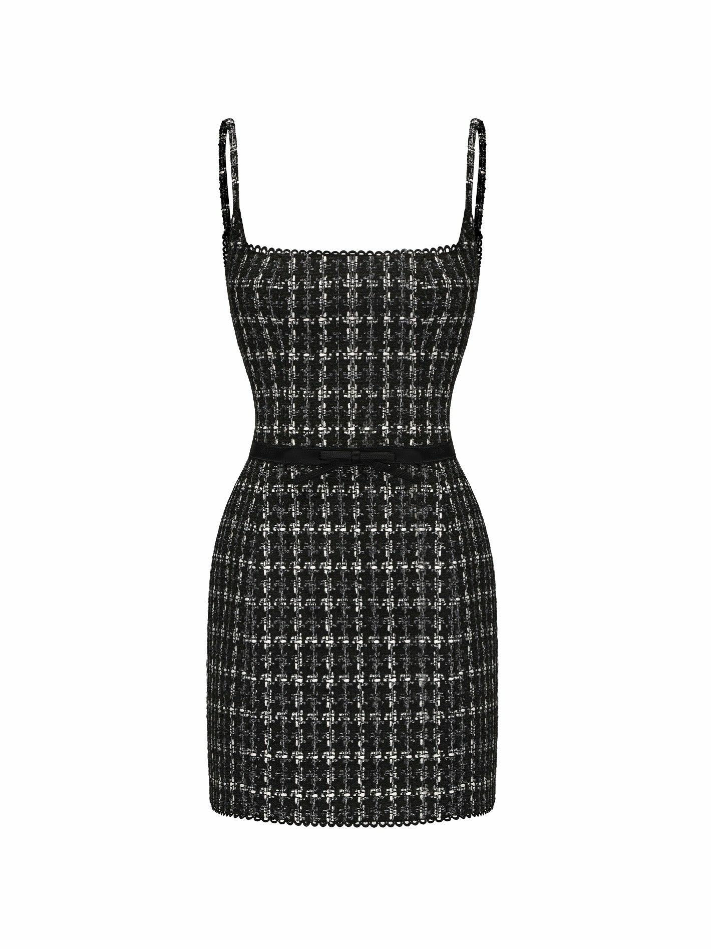 Nana Jacqueline Talia Tweed Dress: Black Mini Dress for Cocktail Party Black